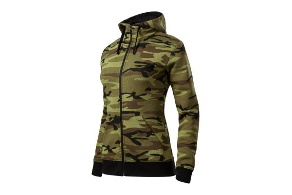 Mikina dámská Camo Zipper C20 camouflage green obrázek 1