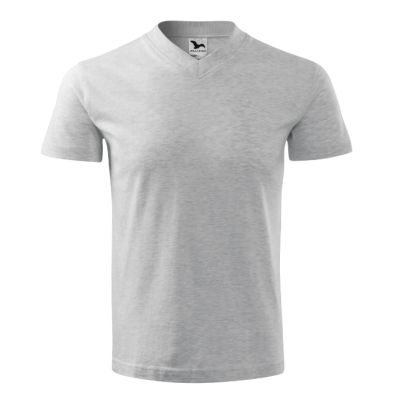 Tričko unisex V-neck 102 světle šedý melír obrázek 93