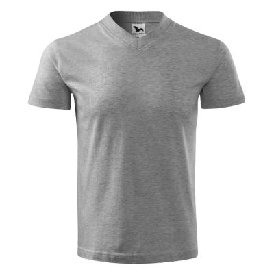Tričko unisex V-neck 102 tmavě šedý melír obrázek 123