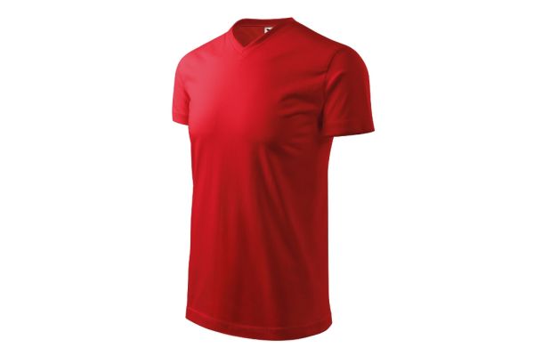 Tričko unisex Heavy V-neck 111 červená obrázek 1
